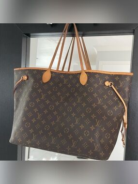 Louis Vuitton Monogram Canvas Neverfull Tote in Brown and Tan